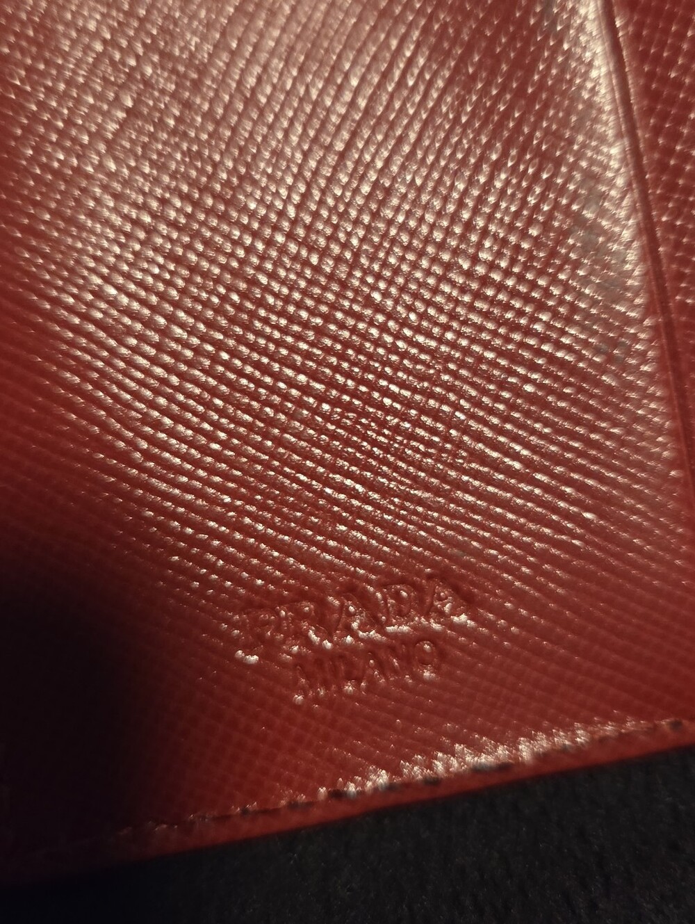 Prada Red Triangular Logo Compact Wallet - Picture 14 of 15